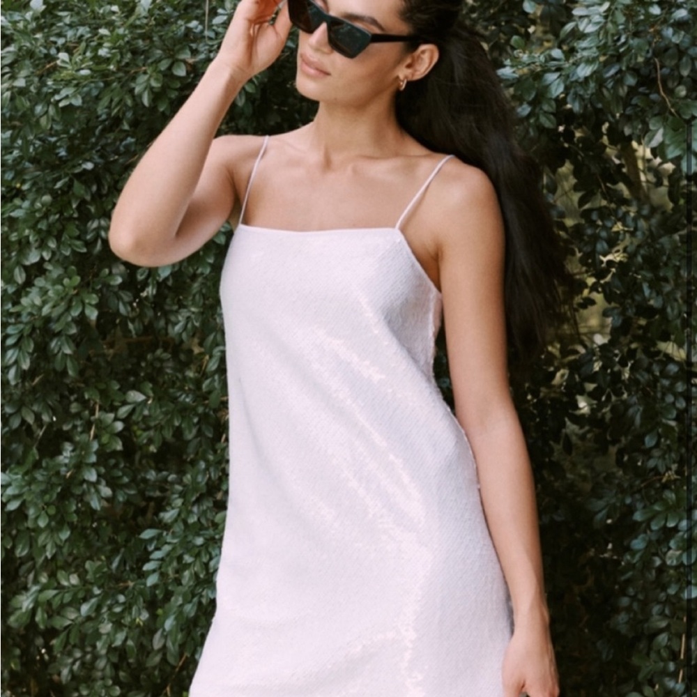 White Abercrombie Sequin Dress